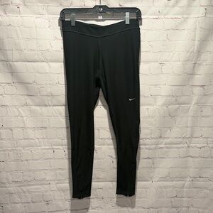 Nike Dri Fit Black Performance Leggings with Small Swoosh Woman’s Size Medium